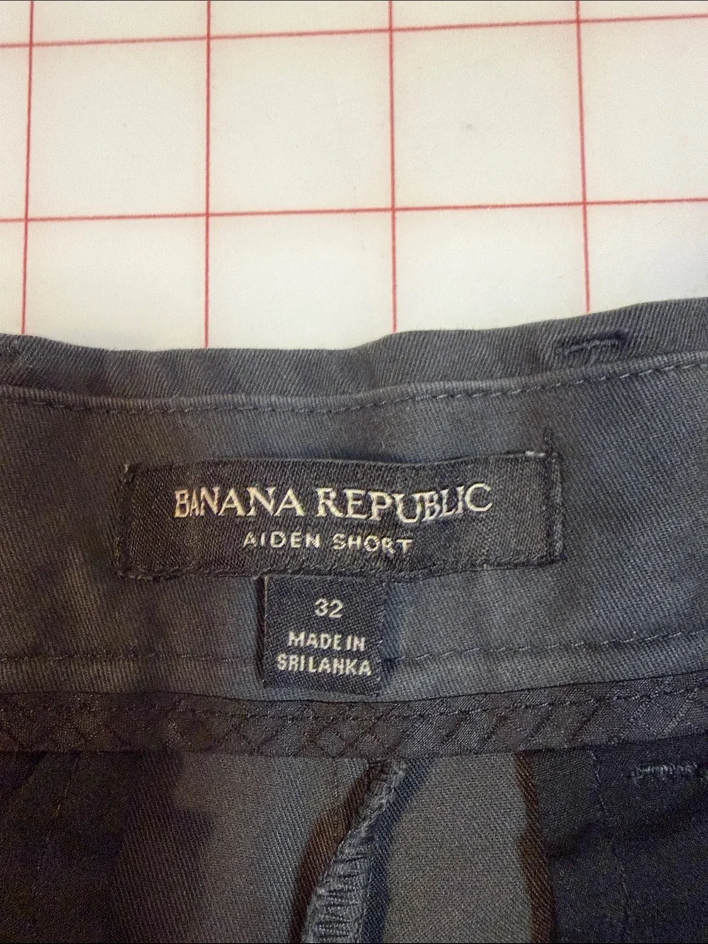 Banana Republic Black Flat Front Aiden Shorts Dark Gray